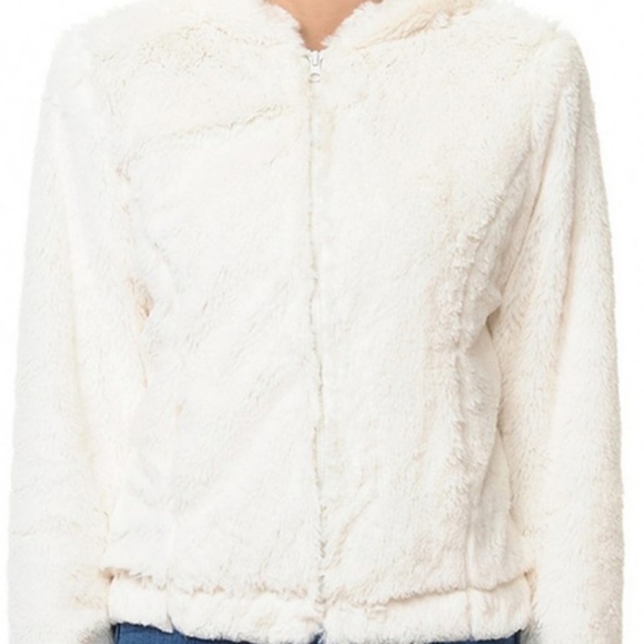 NEW Soft Faux Fur Bomber Jacket - Picture 2 of 4